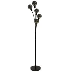 Dainolite 5-Lights 125W Black Incandescent Floor Lamp