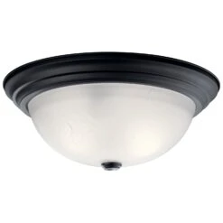 15.25" 3 Light Flush Mount Black