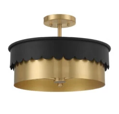 Three Light Semi Flush Mount M60072MBKNB