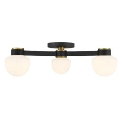 Three Light Semi Flush Mount M60079MBKNB