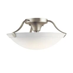 15.5" 3 Light Semi Flush Brushed Nickel