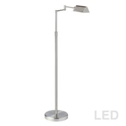 Dainolite 1-light 5w Satin Nickel LED Swing Arm Floor